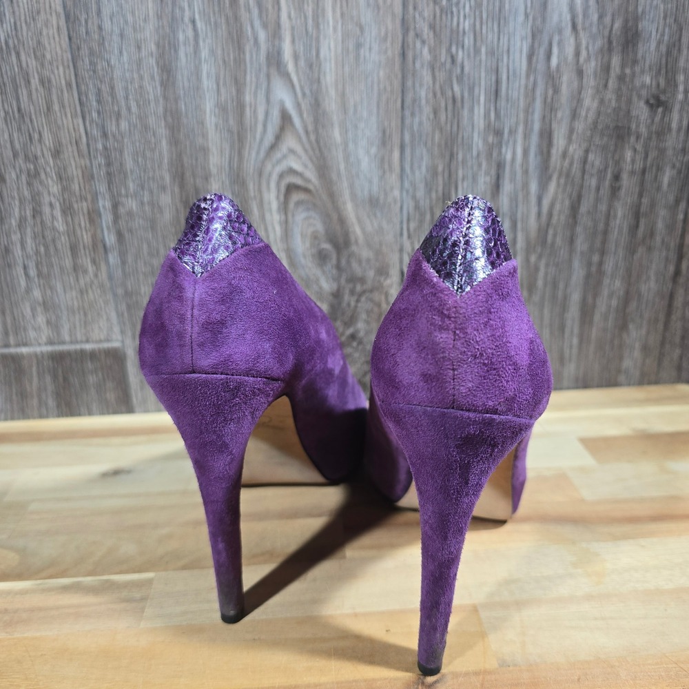 Sam Edelman Yasmine Stiletto Pumps Snake Trim Purple Suede Women's Size 9M‎ - Picture 2 of 16